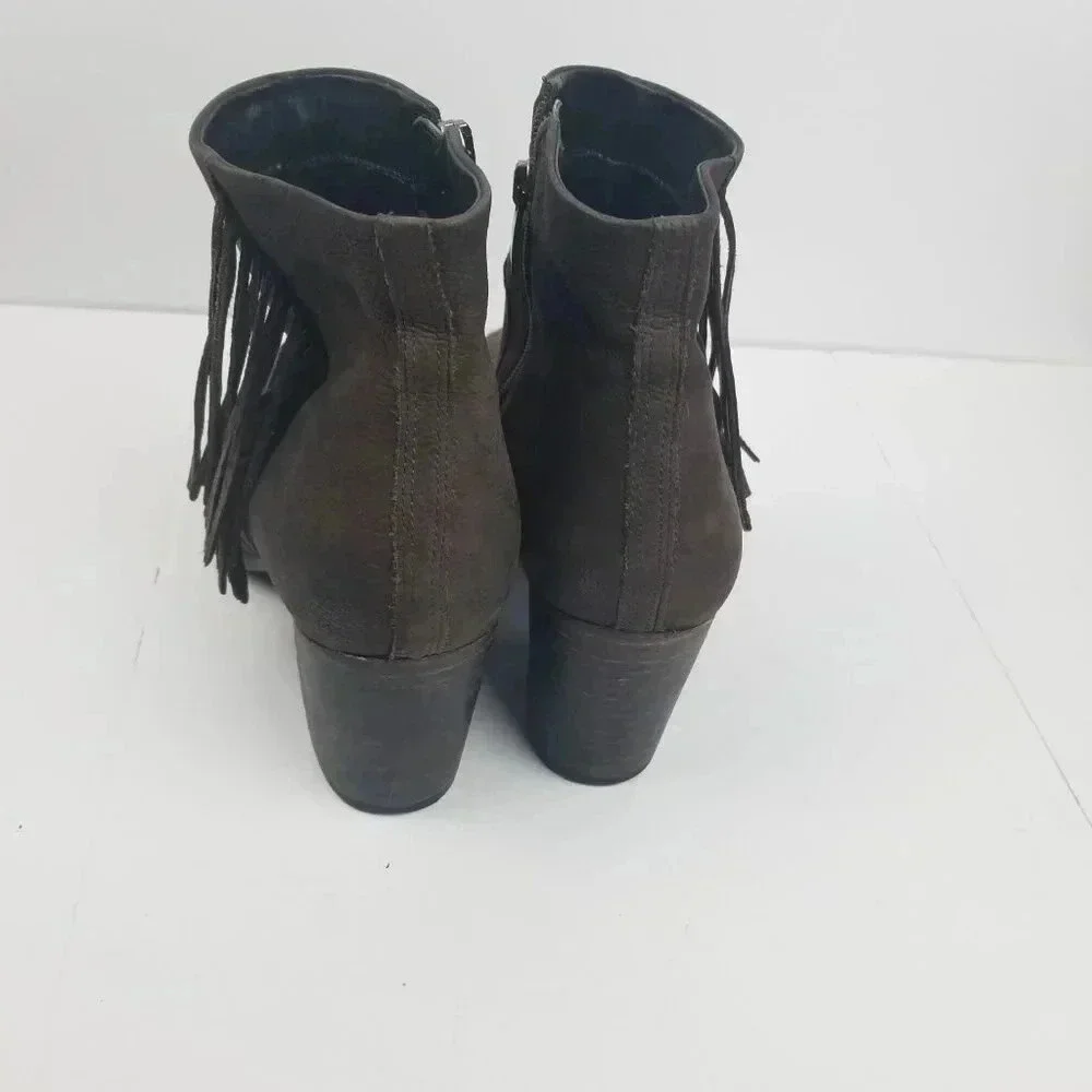 Ecco Danish Design Women's Brown Fringe Western Festival Bootie  EU 40 US 9